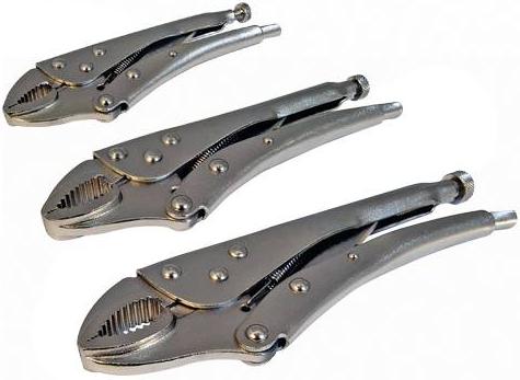 Silverline - 3PCE Self Grip Curved Jaw Plier Set - PL109